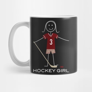 Funny Womens Ice Hockey Girl Stick Figure Illustration Mug